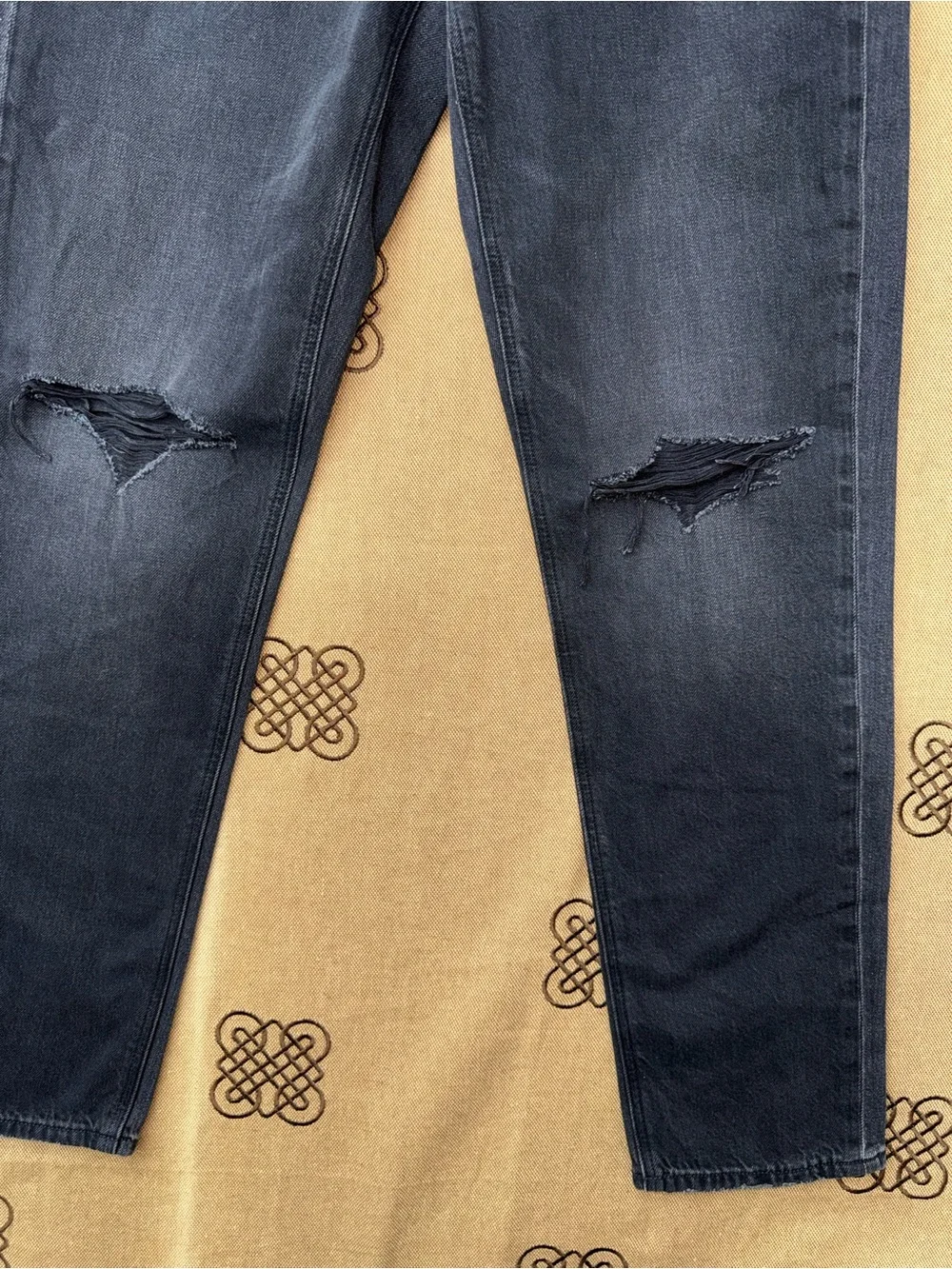 American Eagle Mom Jeans Womens Straight Leg 90s Washed Black Gray High Rise - Picture 4 of 16
